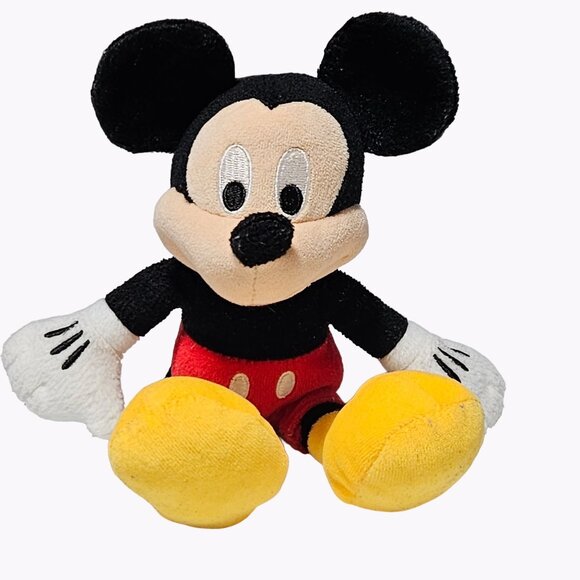 Disney Mickey Mouse 9 inch Plush Red Shorts Yellow Shoes Stuffed Animal Toy - Picture 1 of 4